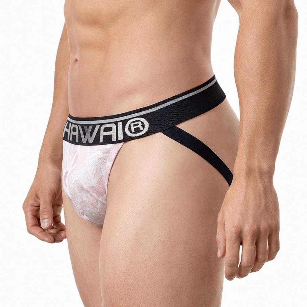 Hawai Small (28-30) Jockstrap Snakeskin Print Pink White Athletic Supporter